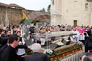 Arrival of the body of St. Leopold Mandic in Zagreb Cathedral, Croatia