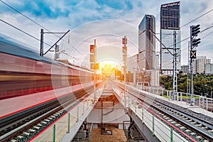 Arrival of the high-speed train.