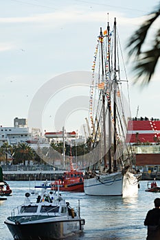 Arrival of the Magi to Barcelona by boat