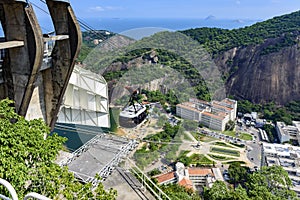 Arrival of the Sugar Loaf cable car to its first station