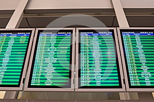 Arrivals board in Warsaw airport