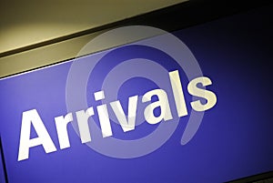 Arrivals sign