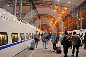 Arrive in train station