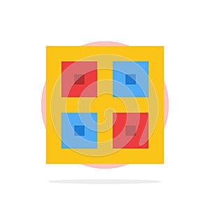 Arrived, Boxes, Delivery, Logistic, Shipping Abstract Circle Background Flat color Icon