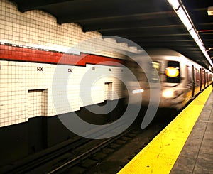 Arriving Subway Train