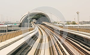 Arriving to Dubai metro station