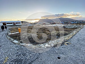 Heliport in Nanortalik, South Greenland. photo