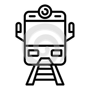 Arriving train front view icon, outline style