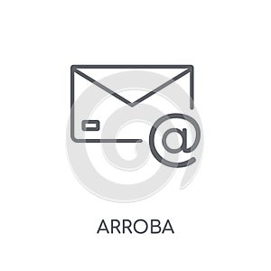Arroba linear icon. Modern outline Arroba logo concept on white photo