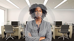 Arrogant African American Businesswoman In an Office