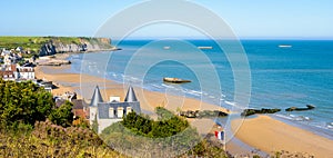 Arromanches beach and Cap Manvieux in Normandy