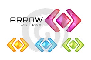 Arrow abstract logo vector template. Web or app