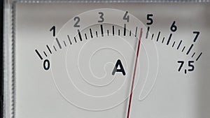 Arrow of ammeter sharply deviates when voltage is turned on electrical device