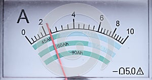 The arrow of the ammeter sharply deviates when voltage is turned on in electrical equipment