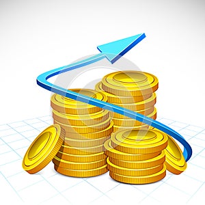 Arrow around stack of Gold Coin