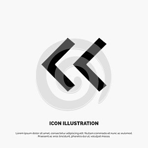 Arrow, Arrows, Back solid Glyph Icon vector