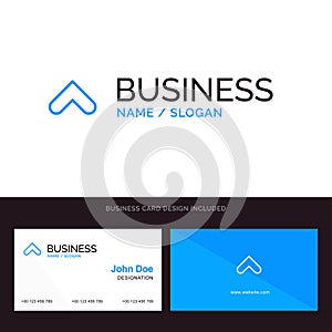 Arrow, Arrows, Up, Sign Blue Business logo and Business Card Template. Front and Back Design