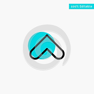 Arrow, Arrows, Up, Sign turquoise highlight circle point Vector icon