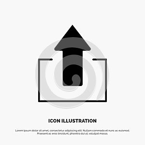Arrow, Arrows, Up, Upload solid Glyph Icon vector