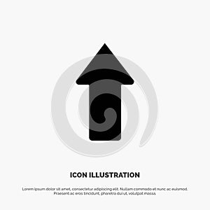 Arrow, Arrows, Up, Upload solid Glyph Icon vector