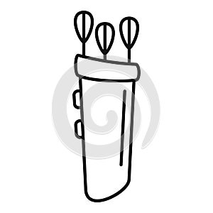 Arrow back bag icon, outline style