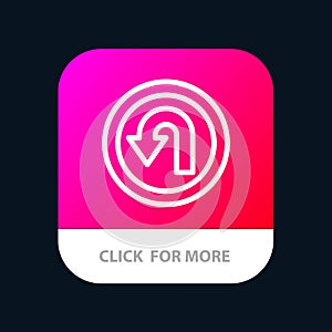 Arrow, Back, Navigation, Way Mobile App Button. Android and IOS Line Version