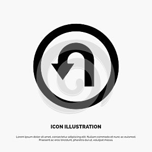 Arrow, Back, Navigation, Way solid Glyph Icon vector