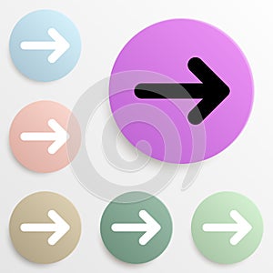 arrow badge color set. Simple glyph, flat vector of web icons for ui and ux, website or mobile application