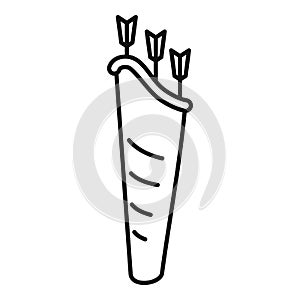 Arrow bag icon, outline style