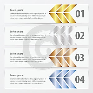 Arrow Banner template gold, bronze, silver, blue color