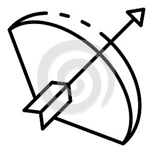 Arrow bow wood icon, outline style