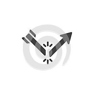 Arrow with a break vector icon