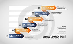 Arrow Cascading Stairs Infographic