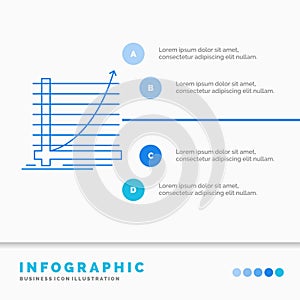 Arrow, chart, curve, experience, goal Infographics Template for Website and Presentation. Line Blue icon infographic style vector