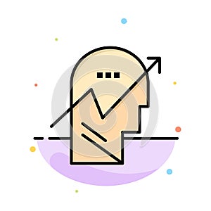 Arrow, Chart, Human, Knowledge, Mind,  Abstract Flat Color Icon Template