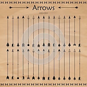 Arrow Clip art Set in Vector on White Background