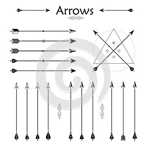 Arrow Clip art Set in Vector on White Background