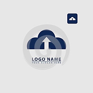 Arrow cloud Icon Logo Design Vector Template