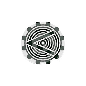 Arrow cog machine industrial logo vector