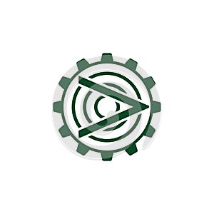 Arrow cog machine industrial logo vector