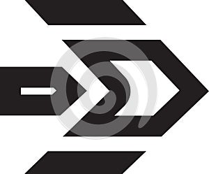 Arrow computer black button showing way vector