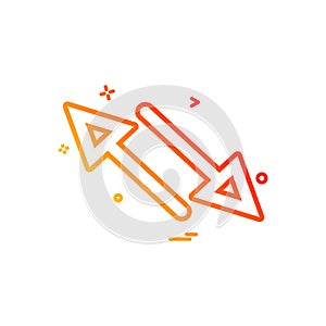 arrow cross two way icon vector design