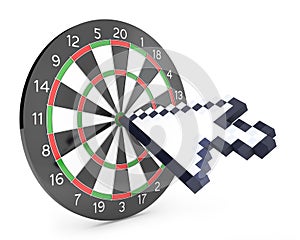 Arrow cursor hits the dartboard
