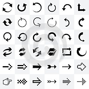 arrow and cursor icons