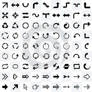 arrow and cursor icons