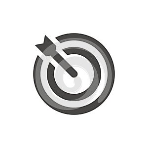 Arrow with darts target black icon