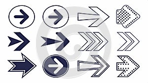 Arrow direction icons, navigation symbols for UI and design projects vector design Generative AI