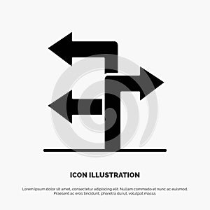 Arrow, Direction, Navigation solid Glyph Icon vector