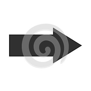 Arrow direction related icon, right pointed orientation silhouette style