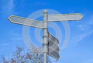 Arrow directional road signs